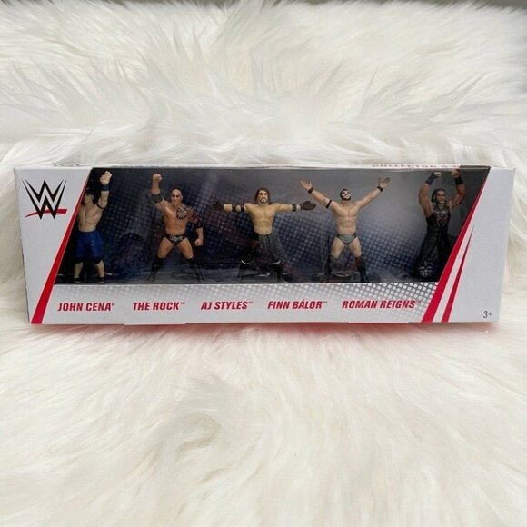 WWE Collector 5-pack John Cena, The Rock, AJ, Finn, Roman Reigns Action New - Picture 2 of 12